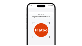 The Platoo logo displayed as a QR code on a mobile phone screen
