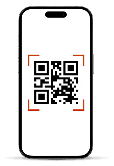 Restaurant QR code used to open a digital menu on a smartphone